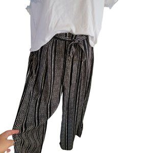 Loose Paper Bag Belted Tie Baggy  Pants Size M